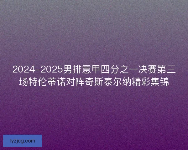 2024-2025男排意甲四分之一决赛第三场特伦蒂诺对阵奇斯泰尔纳精彩集锦