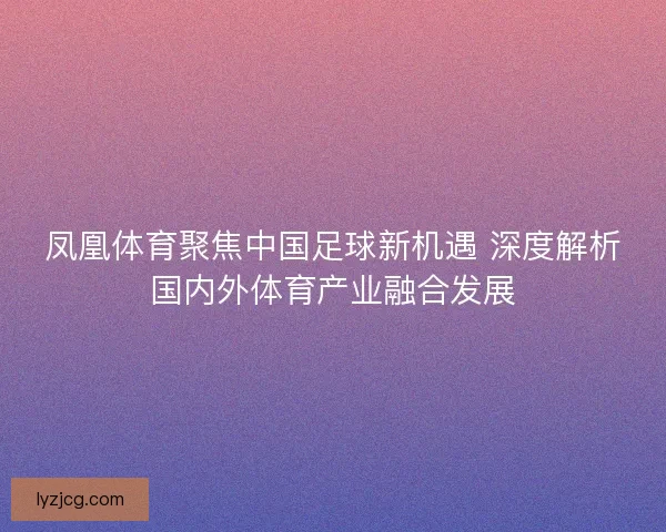 凤凰体育聚焦中国足球新机遇 深度解析国内外体育产业融合发展