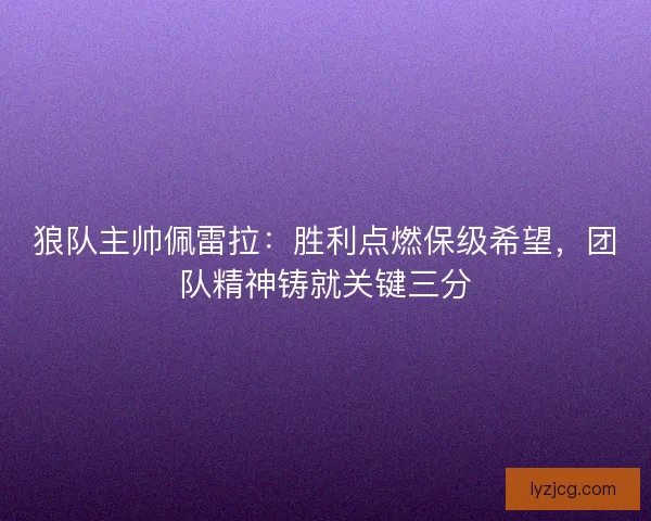 狼队主帅佩雷拉:胜利点燃保级希望,团队精神铸就关键三分 狼队主帅佩雷拉:胜利点燃保级希望,团队精神铸就关键三分