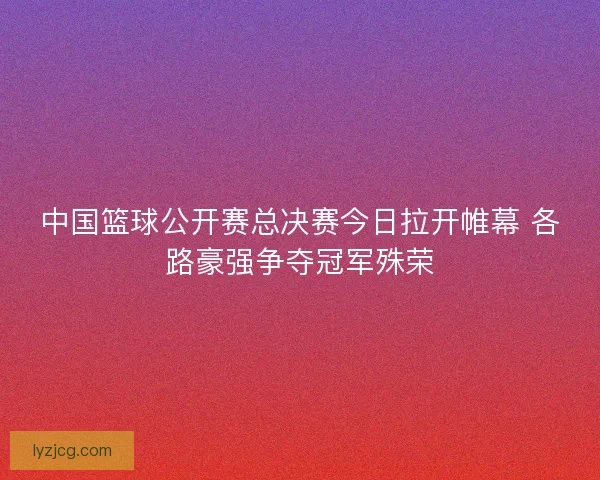 中国篮球公开赛总决赛今日拉开帷幕 各路豪强争夺冠军殊荣